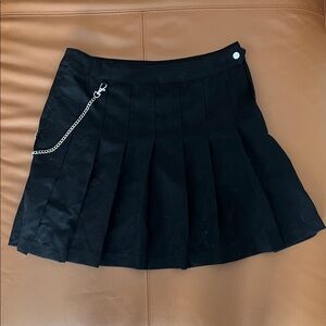 H&M Black Mini Skirt with Chain Accent